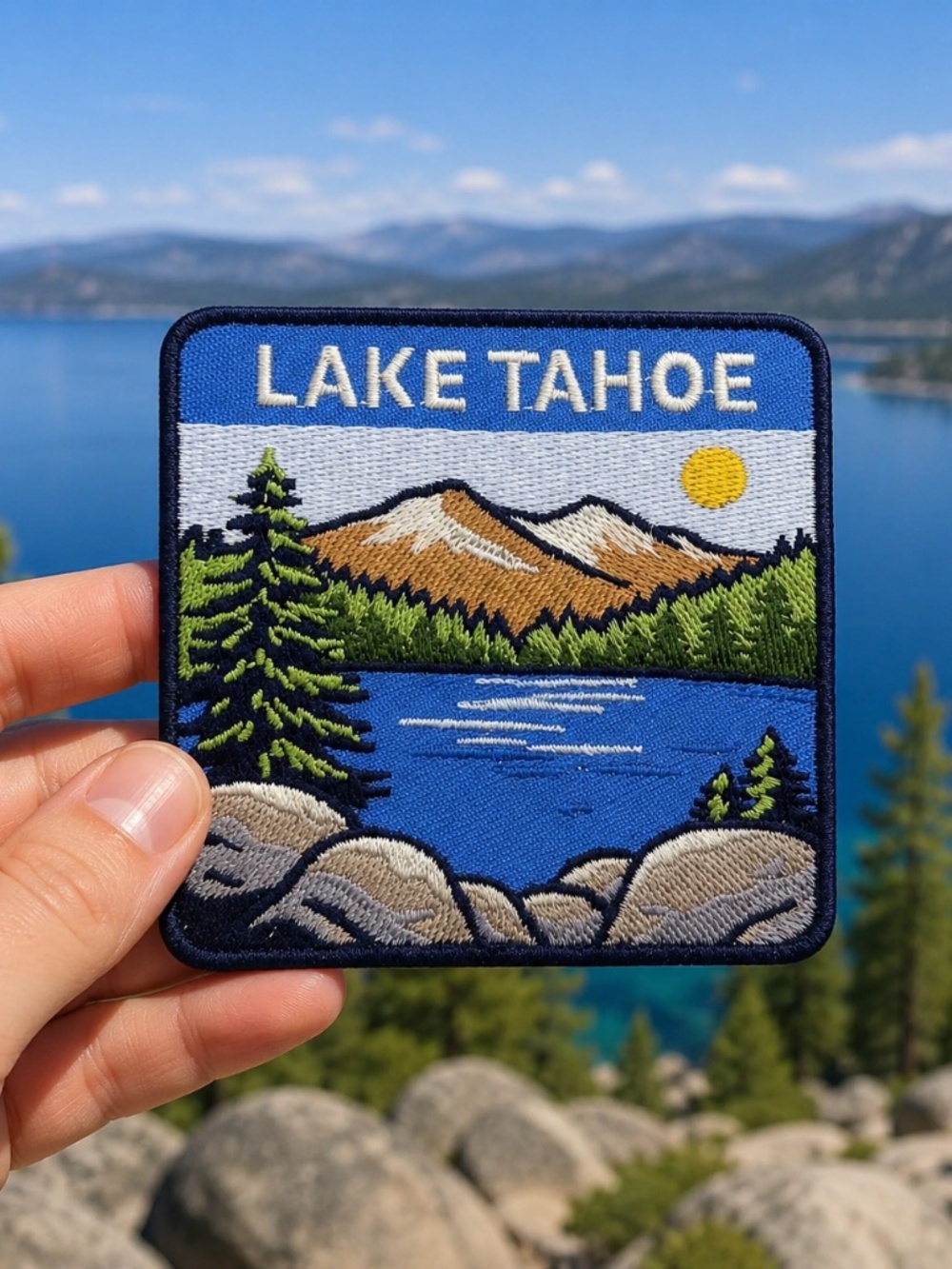 Lake Tahoe Patch 3 Inch Iron On Embroidered Patch, perfect Lake Tahoe California